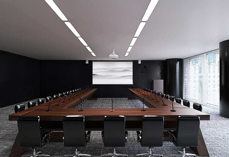 役員会議室でのテレビ会議システムの構成例