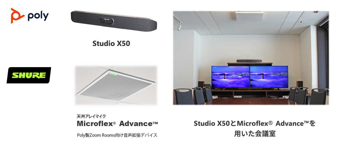 Poly製品 Studio X50/Shure製品 Microflex Advence