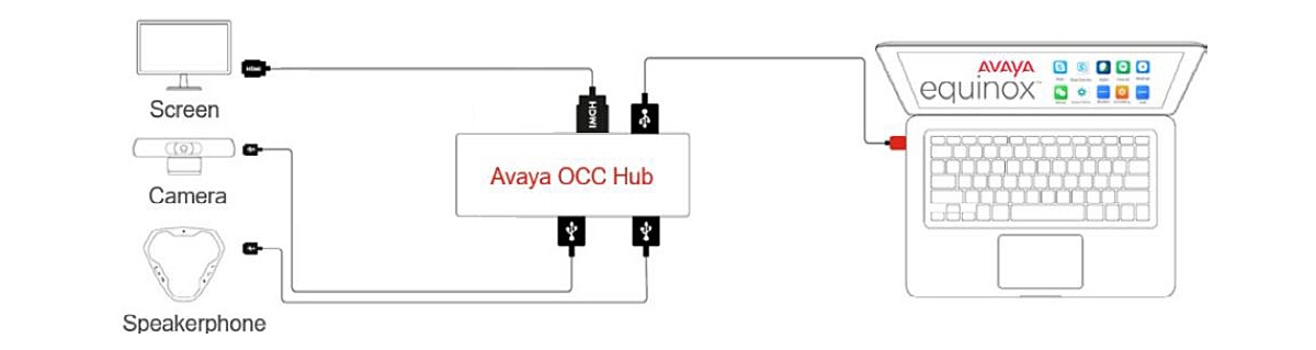 Avaya One Cable Connect Hub接続図