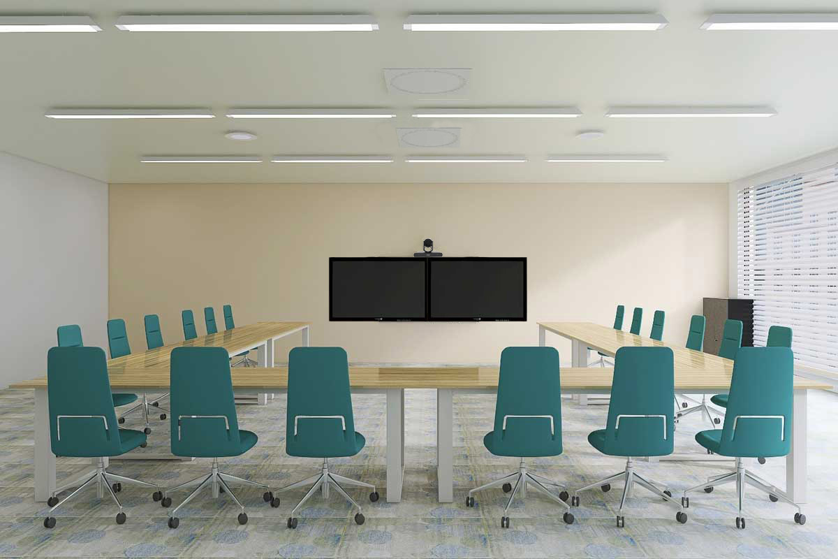 大会議室にテレビ会議システム(H.323)を導入した構成イメージ