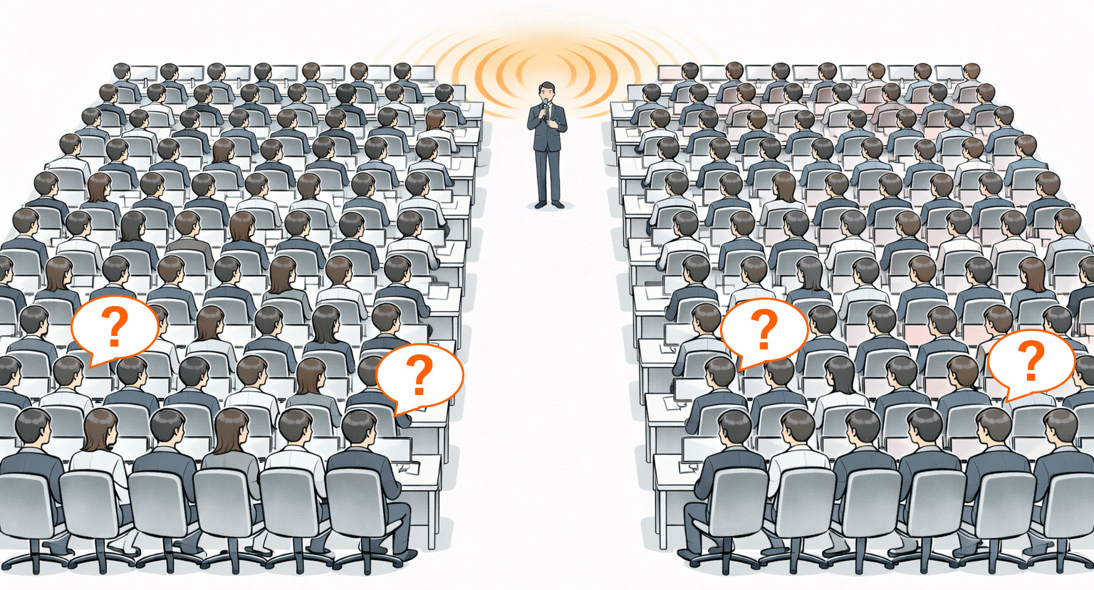 【原因】執務室の広さに対し、音響・映像の共有設計が最適化されていない