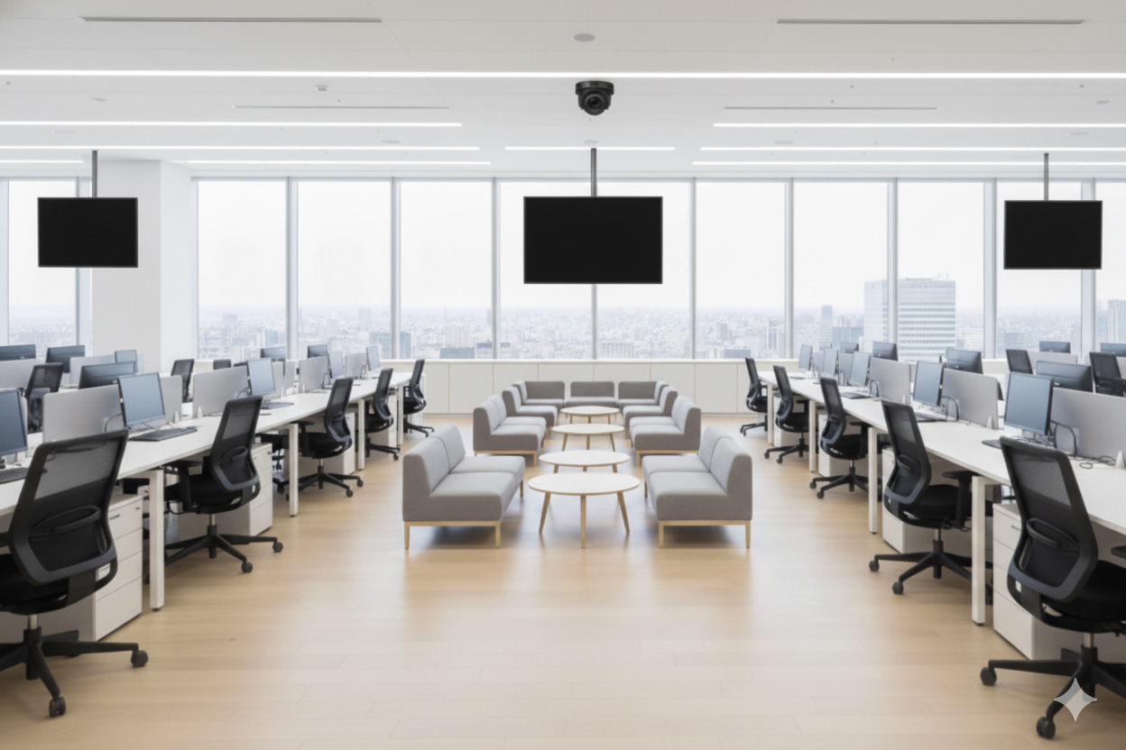 【解決案】執務室の音響・映像課題を解決｜均一な音と映像を実現するシステム構成
