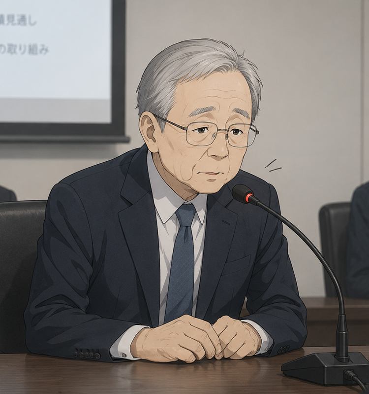 小さな声の役員とグースネックマイク